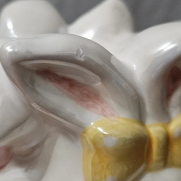 Silvestri Easter Cookie Jar Ceramic Iridescent Glaze Pastel Multicolor (FLAWED) - Picture 7 of 8